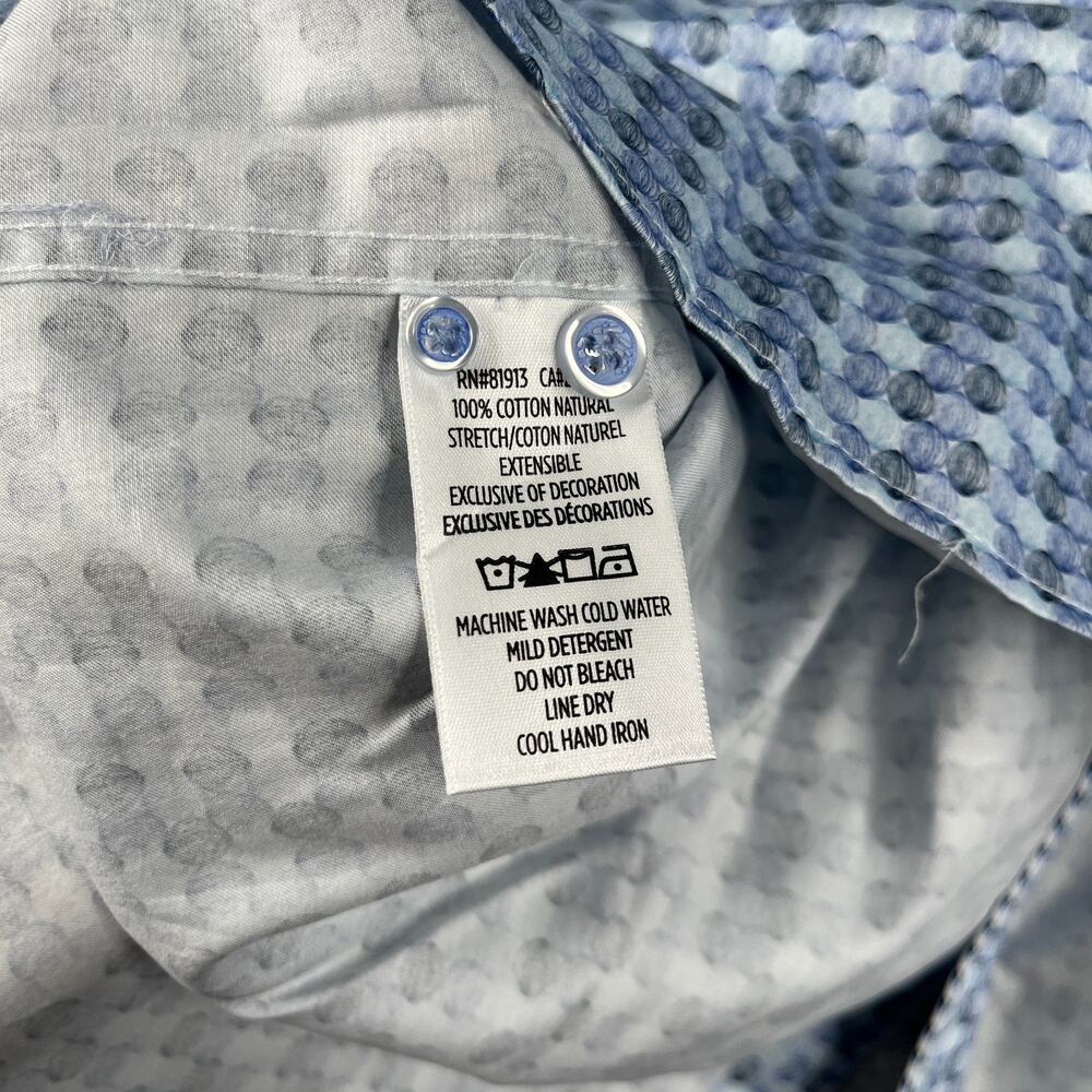 Robert Graham Shirt 2XL Blue Geometric Casual Button Up Long Sleeve Mens - Picture 7 of 13